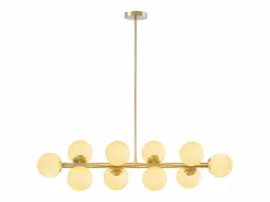 OZAIA Lámpara de techo latón y blanco 10 globos L.94 x Alt.88 cm - SOFIA