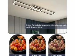 Hot Lámpara de techo LED , negra, moderna, geométrica, regulable, con control remoto. Plafón