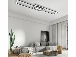 Hot Lámpara de techo LED , negra, moderna, geométrica, regulable, con control remoto. Plafón