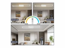 NETTLIFE Lámpara de techo LED , moderna, geométrica, regulable, con control remoto.White