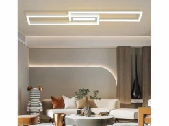 NETTLIFE Lámpara de techo LED , moderna, geométrica, regulable, con control remoto.White