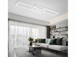 NETTLIFE Lámpara de techo LED , moderna, geométrica, regulable, con control remoto.White