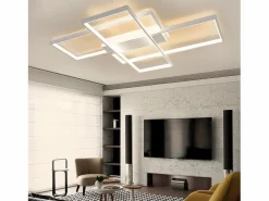 NETTLIFE Lámpara de techo LED con control remoto, moderna lámpara de techo geométrica, negra, regulable