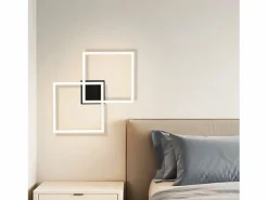Discount Lámpara de techo LED para dormitorio, 24 W, para sala de estar, blanca cálida, moderna, cuadrada y negra. Plafón