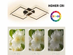 Discount Lámpara de techo LED para dormitorio, 24 W, para sala de estar, blanca cálida, moderna, cuadrada y negra. Plafón