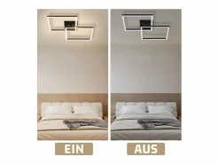 Discount Lámpara de techo LED para dormitorio, 24 W, para sala de estar, blanca cálida, moderna, cuadrada y negra. Plafón