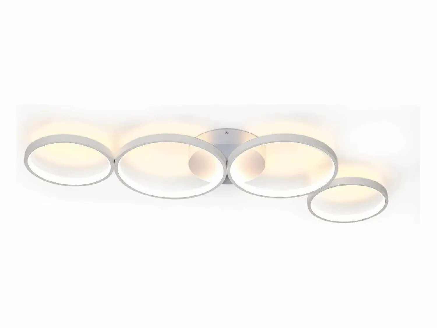 Hot Lámpara de techo LED de 100 cm regulable con 4 anillos, iluminación blanca moderna de 56 W con control remoto Plafón