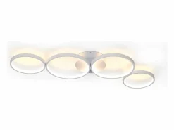 Hot Lámpara de techo LED de 100 cm regulable con 4 anillos, iluminación blanca moderna de 56 W con control remoto Plafón