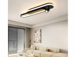 Hot Lámpara de techo LED negra moderna regulable para dormitorio con 1 foco de techo Plafón