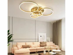 Lámpara de techo LED para sala de estar, color negro, regulable, para dormitorio, 61 cm, diseño moderno, con control remoto, 50 W. Plafón