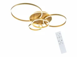 Lámpara de techo LED para sala de estar, color negro, regulable, para dormitorio, 61 cm, diseño moderno, con control remoto, 50 W. Plafón