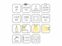 Outlet Lámpara de techo LED ovalada ZIBOR, resistente al agua IP65, 12 W, 4000 K, color Blanco