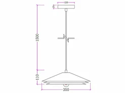 OZAIA Lámpara de techo, lámpara de metal - D. 35 x Alt. 161 cm - - KIRUNA