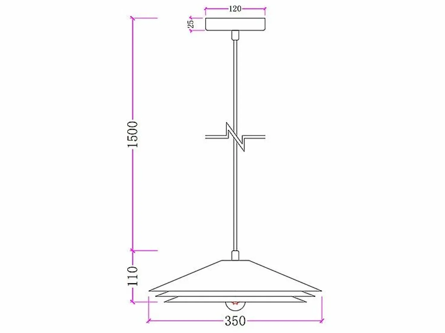 OZAIA Lámpara de techo, lámpara de metal - D. 35 x Alt. 161 cm - - KIRUNA