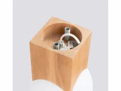Sollux Lighting Lámpara de techo Lumivere minimalista de madera/vidrio - 1 fuentes luminosas 4000K - L.12 x A.19 cm - madera natural/