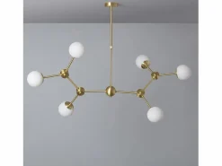 Lámpara de Techo Metal y Cristal Moonlight 6 Focos Dorado Plafón
