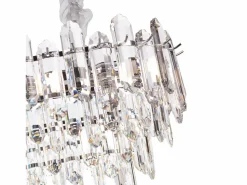 Lámpara de techo moderna de cristal para salón plateada - Ovalada 80 cm - Las Vegas