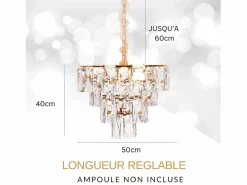 New Lámpara de techo moderna de cristal para salón dorada - Redonda 50 cm - San Francisco Dorado