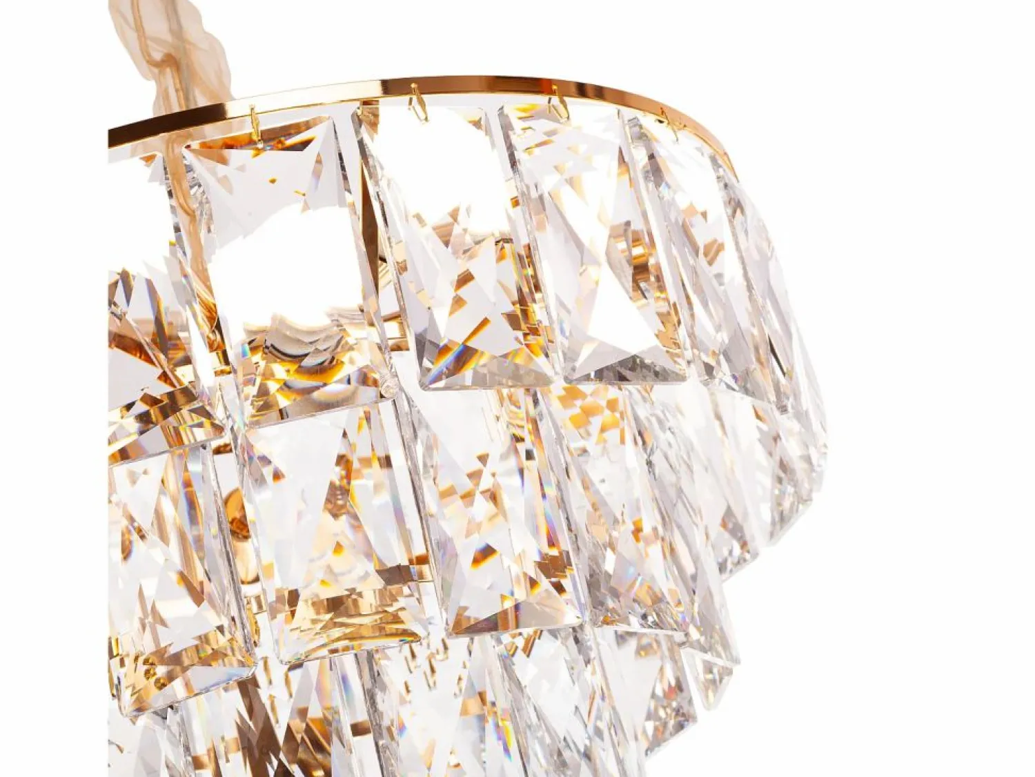 New Lámpara de techo moderna de cristal para salón dorada - Redonda 50 cm - San Francisco Dorado