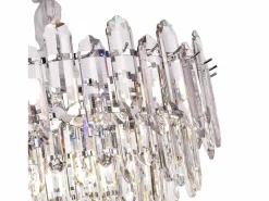 Lámpara de techo moderna de cristal para salón plateada - Redonda 50 cm - Las Vegas Lámpara Suspendida