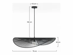 Outlet Lámpara de techo negra de papel de cuerda 75 cm - Mada Lámpara Suspendida