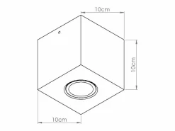 Outlet Lámpara de techo Quad industrial de concreto - 1 fuentes luminosas - L.10 x A.10 cm - Plafón