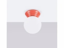 Sale Lámpara de techo Zori minimalista de cerámica/vidrio vidriado - 1 fuentes luminosas - L.12 x A.12 cm - durazno Plafón