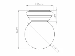 Sollux Lighting Lámpara de techo Zori minimalista de cerámica/vidrio vidriado - 1 fuentes luminosas - L.12 x A.12 cm -
