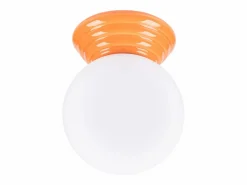 Sale Sollux Lighting Lámpara de techo Zori minimalista de cerámica/vidrio vidriado - 1 fuentes luminosas - L.12 x A.12 cm - Naranja