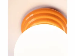 Sale Sollux Lighting Lámpara de techo Zori minimalista de cerámica/vidrio vidriado - 1 fuentes luminosas - L.12 x A.12 cm - Naranja