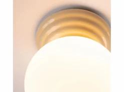 Best Lámpara de techo Zori minimalista de cerámica/vidrio vidriado - 1 fuentes luminosas - L.12 x A.12 cm - Plafón