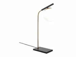 OZAIA Lámpara mesa Art Déco metal y globo cristal YILDIZ - Ancho 25 x Alt. 55 cm -