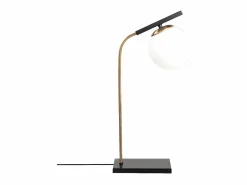 OZAIA Lámpara mesa Art Déco metal y globo cristal YILDIZ - Ancho 25 x Alt. 55 cm -
