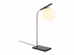 OZAIA Lámpara mesa Art Déco metal y globo cristal YILDIZ - Ancho 25 x Alt. 55 cm -