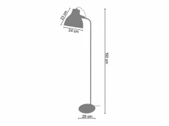 Outlet TOSEL Lámpara para Escritorio ,metal,Negro,A150xD29xP29cm Transparente