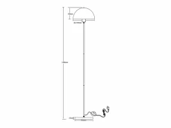 Outlet OZAIA Lámpara recta placado latón - D.30 x Alt. 149 cm - - ONTARIO Dorado