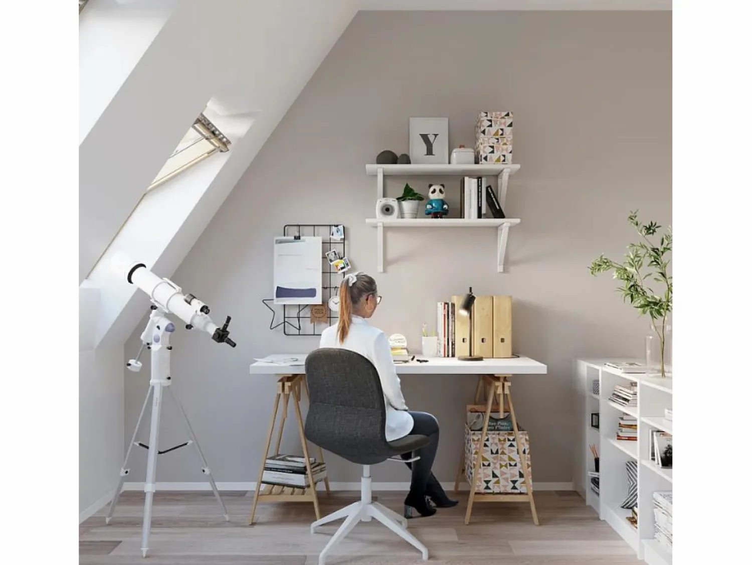 Hot Lámparas de escritorio Briix moderno de acero - 1 fuentes luminosas 3000K - L.14,5 x A.43 cm - Lámpara De Escritorio