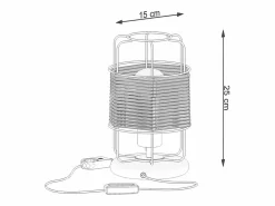 Discount Lámparas De Escritorio Gizur Industrial De Cable De Acero - 1 Fuentes Luminosas - L.15 X A.25 Cm - /Cordón Lámpara De Escritorio