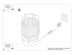Discount Lámparas De Escritorio Gizur Industrial De Cable De Acero - 1 Fuentes Luminosas - L.15 X A.25 Cm - /Cordón Lámpara De Escritorio