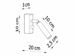 Lámparas de pared Astix moderno de aluminio - 1 fuentes luminosas 4000K - L.3 x A.20 cm - Aplique Para Pared