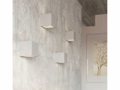 Sollux Lighting Lámparas de pared Astra moderno de hormigón/vidrio - 1 fuentes luminosas 3000K - L.12 x A.10 cm -