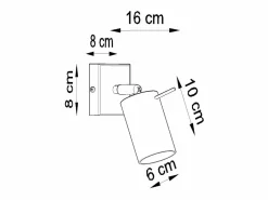 Sale Lámparas de pared Briix moderno de acero - 1 fuentes luminosas 3000K - L.8 x A.16 cm - Aplique Para Pared