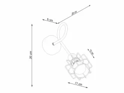 Sale Lámparas de pared Celubi moderno de acero - 1 fuentes luminosas 3000K - L.15 x A.30 cm - Aplique Para Pared