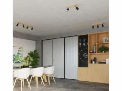 Clearance Lámparas de pared Flare moderno de acero/madera - 1 fuentes luminosas 4000K - L.16 x A.16 cm - madera negra Aplique Para Pared