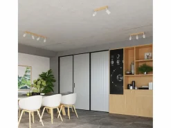 Hot Sollux Lighting Lámparas de pared Flare moderno de acero/madera - 1 fuentes luminosas 3000K - L.16 x A.16 cm - madera blanca Blanco
