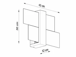 Lámparas de pared Ignis escandinavo de madera/vidrio - 1 fuentes luminosas 4000K - L.43 x A.30 cm - wengué Aplique Para Pared