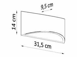 Hot Sollux Lighting Lámparas de pared Litte moderno de cerámica - 1 fuentes luminosas 3000K - L.31,5 x A.14 cm - Blanco
