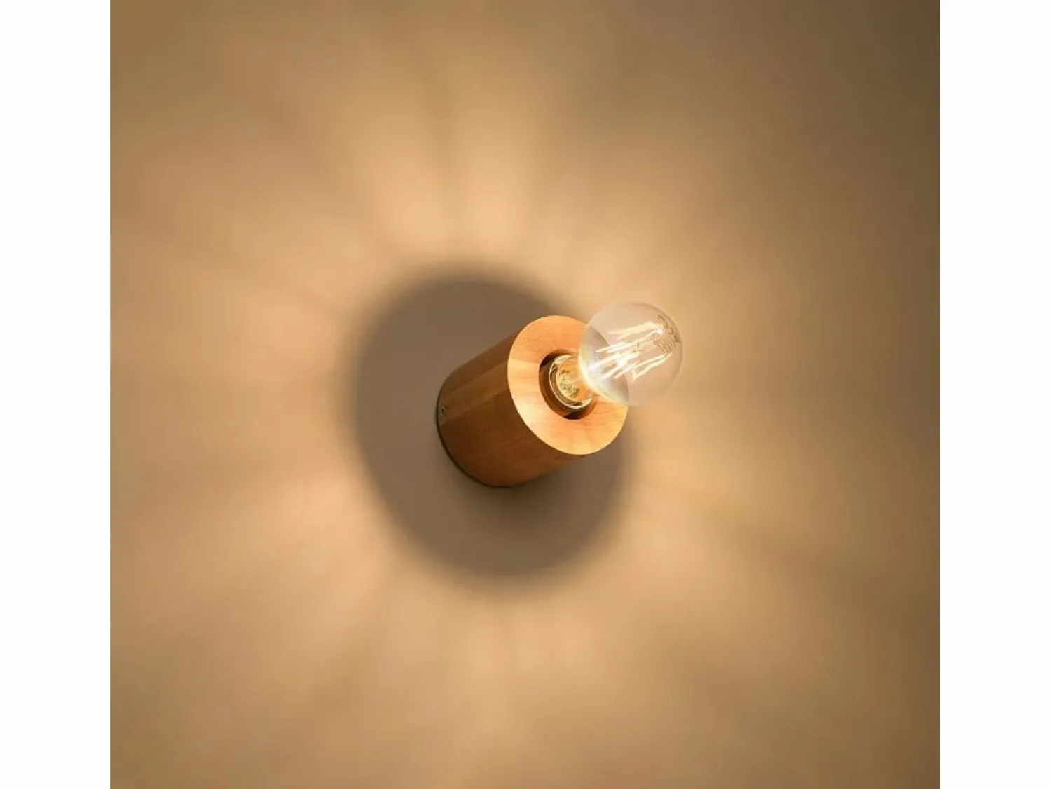 Hot Sollux Lighting Lámparas de pared Nalvado escandinavo de madera - 1 fuentes luminosas 4000K - L.10 x A.10 cm - madera natural Color natural claro
