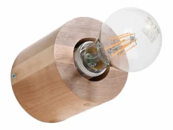 Hot Sollux Lighting Lámparas de pared Nalvado escandinavo de madera - 1 fuentes luminosas 4000K - L.10 x A.10 cm - madera natural Color natural claro