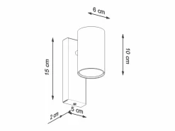 Discount Sollux Lighting Lámparas de pared Nutiq moderno de acero - 1 fuentes luminosas 3000K - L.6 x A.15 cm - Negro
